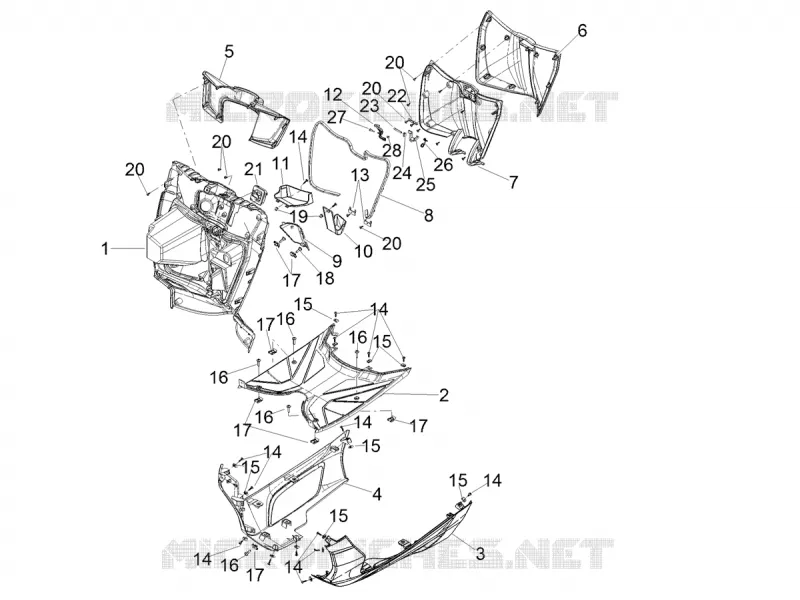 CARENAGES CENTRAUX Aprilia APRILIA-SCOOTER 160 SXR 2022  SXR 160 BSVI ABS