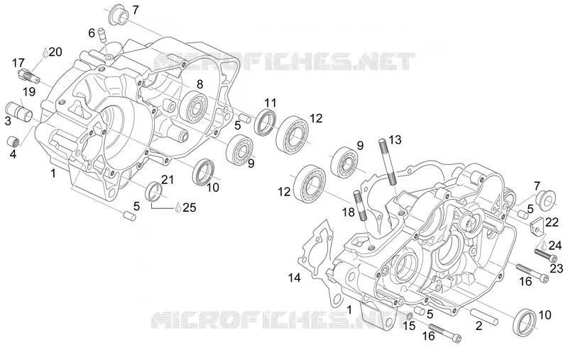 Carter moteur Aprilia APRILIA-MOTORCYCLES 125 RS 1996  RS 125 (engine 122cc)