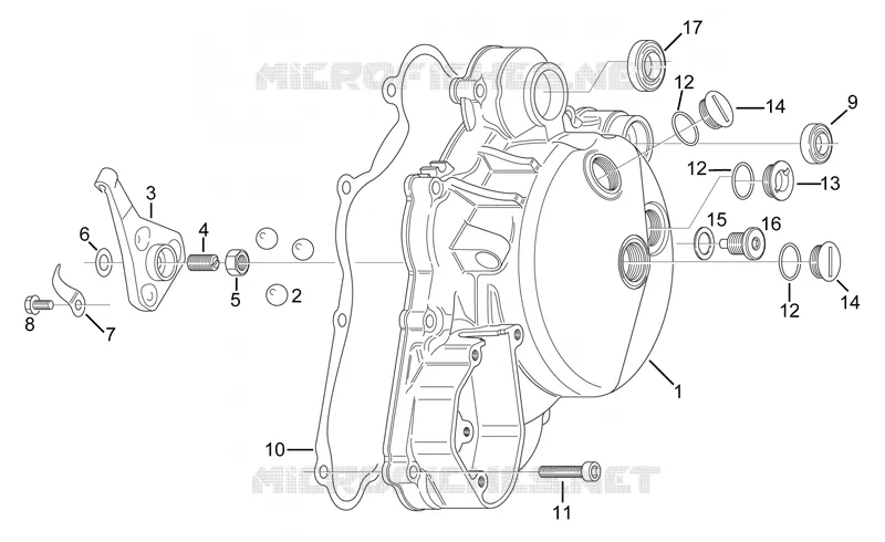 Couvercle embrayage Aprilia APRILIA-MOTORCYCLES 125 RS 1998  RS 125 (engine 122cc)
