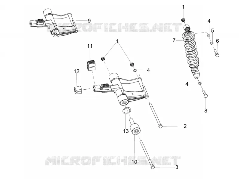 AMORTISSEUR Aprilia APRILIA-SCOOTER 50 SXR 2023  SXR 50 4T 3V HE New Comfort Euro 5