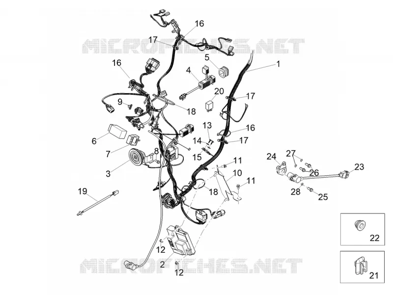 CIRCUIT ELECTRIQUE AVANT Aprilia APRILIA-SCOOTER 50 SXR 2021  SXR 50 4T 3V HE New Comfort Euro 5