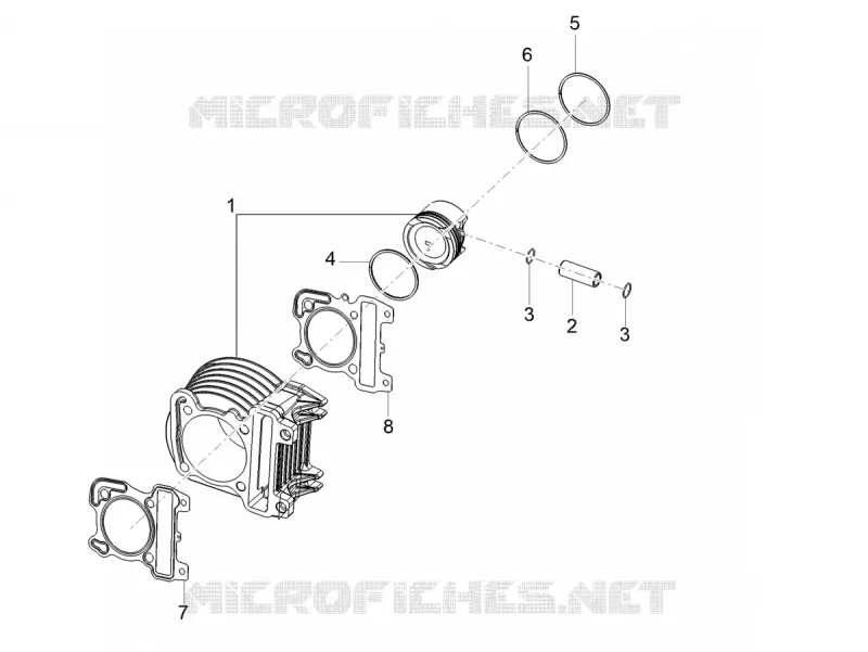 CYLINDRE - PISTON Aprilia APRILIA-SCOOTER 50 SXR 2022  SXR 50 4T 3V HE New Comfort Euro 5