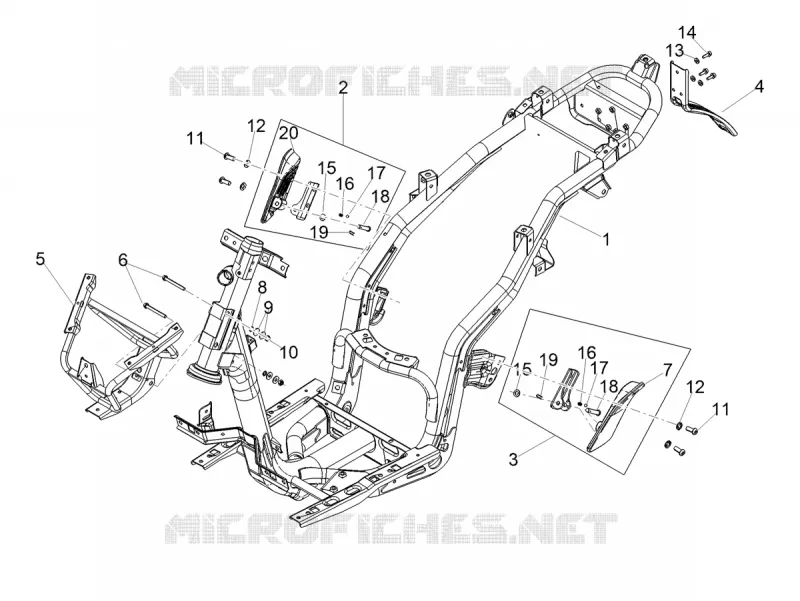 Châssis/coque Aprilia APRILIA-SCOOTER 50 SXR 2021  SXR 50 4T 3V HE New Comfort Euro 5