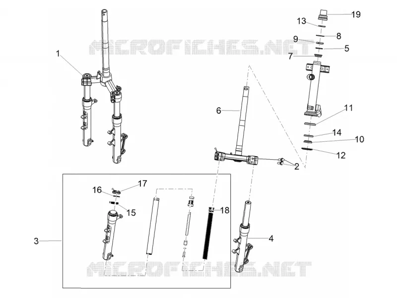Fourche Aprilia APRILIA-SCOOTER 50 SXR 2022  SXR 50 4T 3V HE New Comfort Euro 5