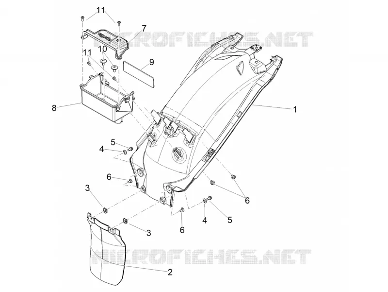 GARDE BOUE ARRIERE Aprilia APRILIA-MOTORCYCLES 660 TUAREG 2023  Tuareg 660 Euro 5 ABS