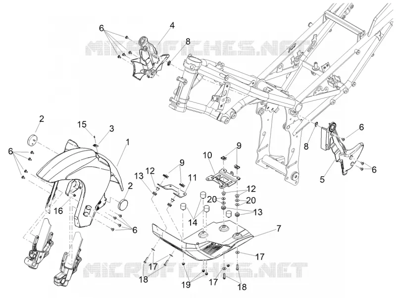GARDE BOUE AVANT - SABOT Aprilia APRILIA-MOTORCYCLES 660 TUAREG 2023  Tuareg 660 Euro 5 ABS