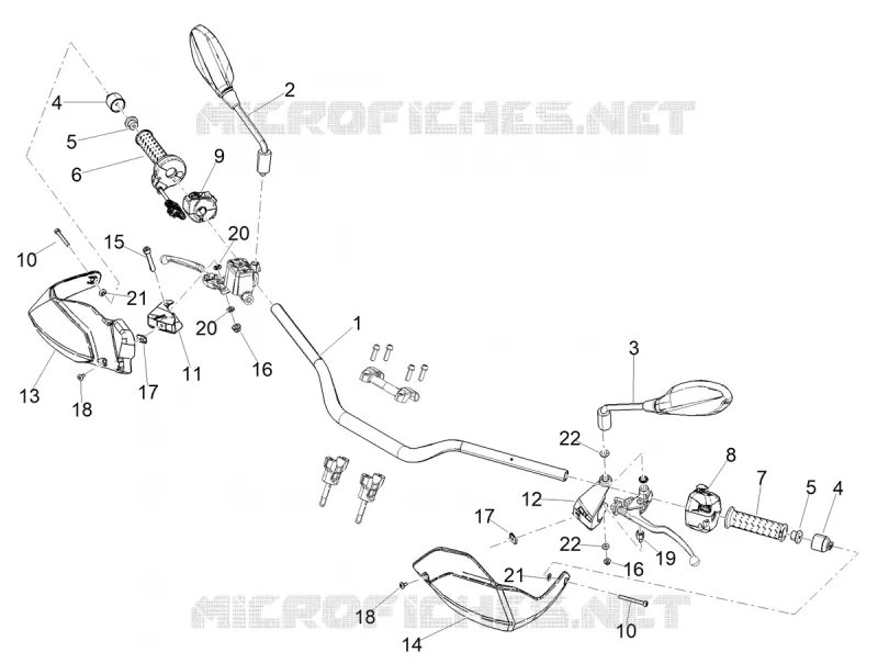 GUIDON - COMMANDES Aprilia APRILIA-MOTORCYCLES 660 TUAREG 2021  Tuareg 660 Euro 5 ABS