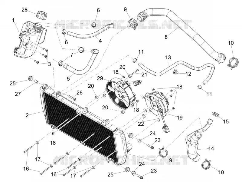 Instalation de refoidissement Aprilia APRILIA-MOTORCYCLES 660 TUAREG 2023  Tuareg 660 Euro 5 ABS