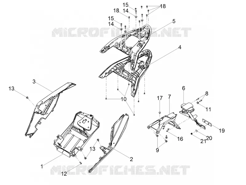 CARENAGES ARRIERE Aprilia APRILIA-MOTORCYCLES 125 TUONO 2021  Tuono 125 4T Euro 5 ABS