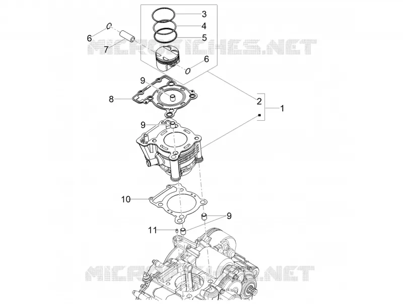 CYLINDRE - PISTON Aprilia APRILIA-MOTORCYCLES 125 TUONO 2023  Tuono 125 4T Euro 5 ABS