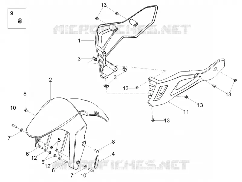 GARDE BOUE AVANT - SABOT Aprilia APRILIA-MOTORCYCLES 125 TUONO 2021  Tuono 125 4T Euro 5 ABS