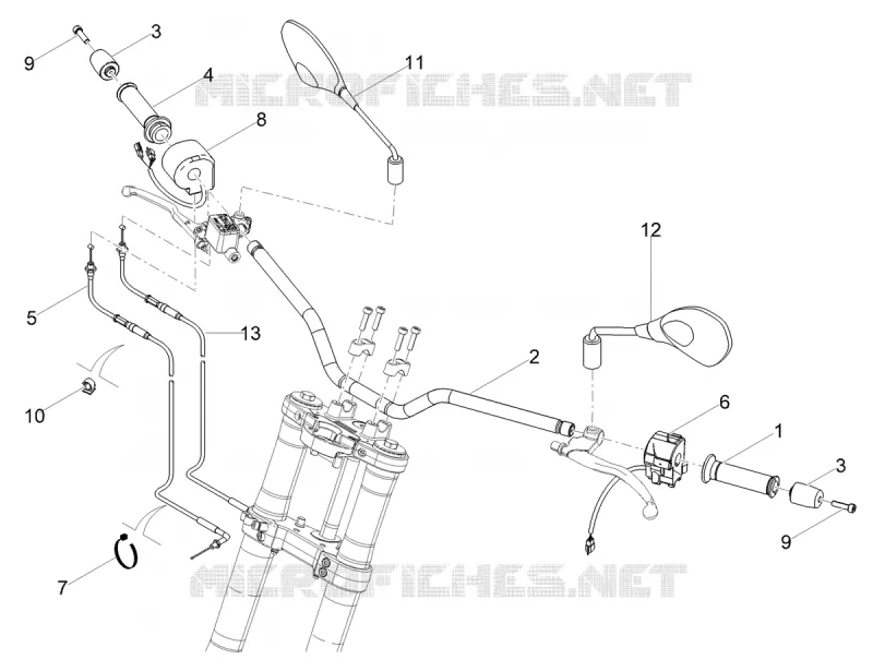 GUIDON - COMMANDES Aprilia APRILIA-MOTORCYCLES 125 TUONO 2024  Tuono 125 4T Euro 5 ABS