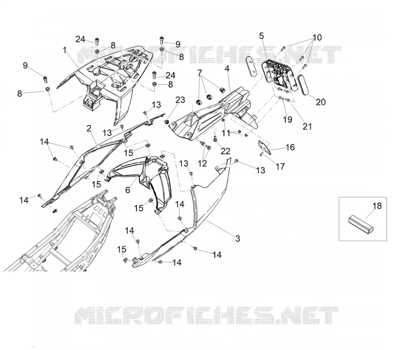CARENAGES ARRIERE Aprilia APRILIA-MOTORCYCLES 660 TUONO 2022  Tuono 660 4T 8V Euro 5 ABS