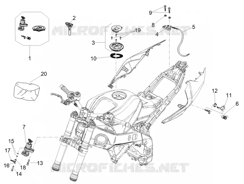 SERRURES Aprilia APRILIA-MOTORCYCLES 1100 TUONO 2021  Tuono V4 1100 Euro 5