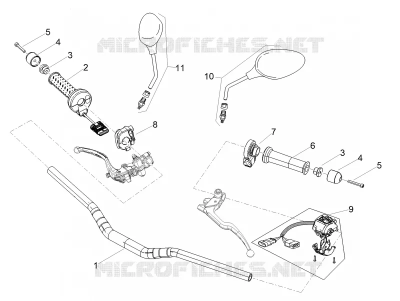 GUIDON - COMMANDES Aprilia APRILIA-MOTORCYCLES 1100 TUONO 2022  Tuono V4 1100 Euro 5