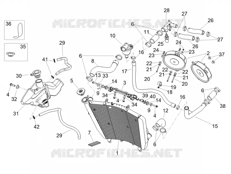 Instalation de refoidissement Aprilia APRILIA-MOTORCYCLES 1100 TUONO 2021  Tuono V4 1100 Euro 5