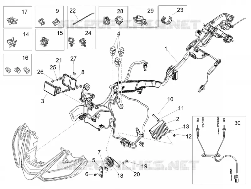 CIRCUIT ELECTRIQUE AVANT Aprilia APRILIA-MOTORCYCLES 1100 TUONO 2022  Tuono V4 Factory 1100 Euro 5 Superpole ABS