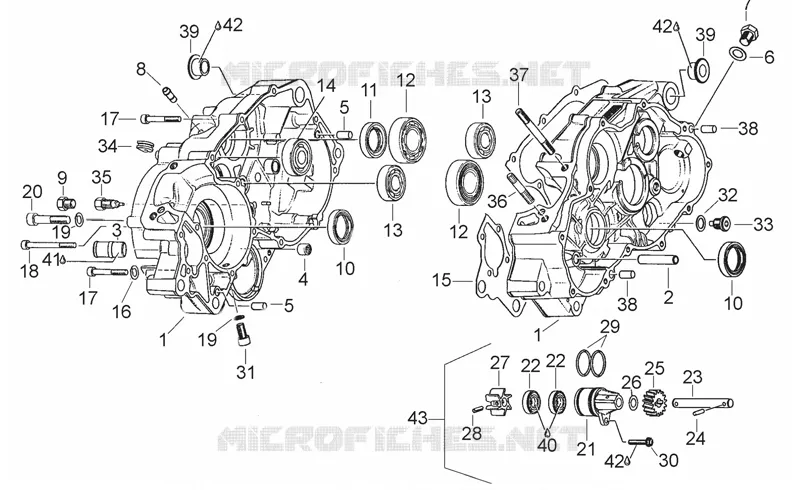 Carter moteur Aprilia APRILIA-MOTORCYCLES 125 RS 1998  RS 125 (engine 123cc)