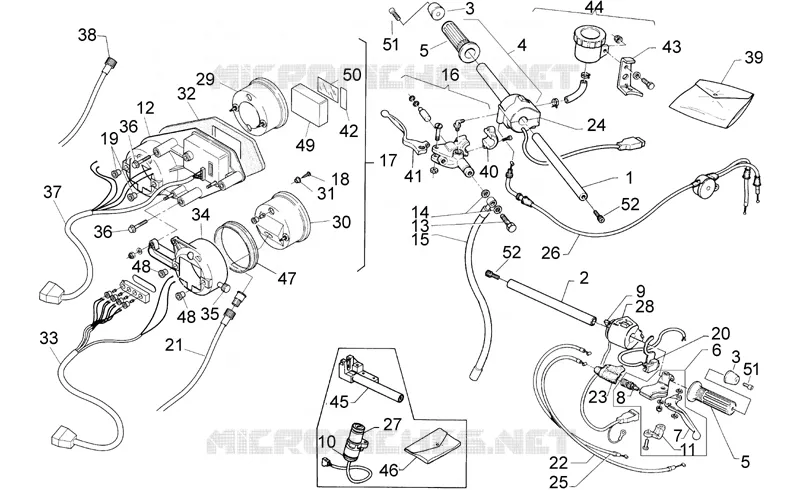 Guidon-tableau de bord Aprilia APRILIA-MOTORCYCLES 125 RS 1997  RS 125 (engine 123cc)