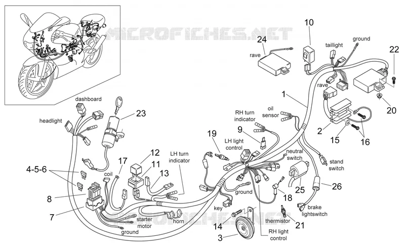 Circuit electrique I Aprilia APRILIA-MOTORCYCLES 125 RS 2002  RS 125