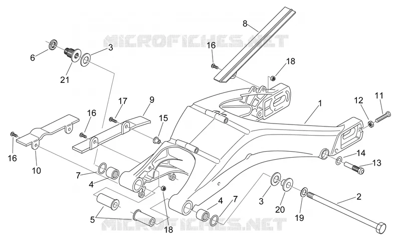 Fourche arriere Aprilia APRILIA-MOTORCYCLES 125 RS 2002  RS 125