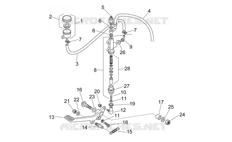 Pompe frein arrière Aprilia APRILIA-MOTORCYCLES 125 RS 2001  RS 125