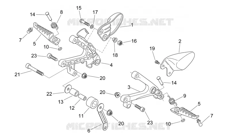 R-pied pilote Aprilia APRILIA-MOTORCYCLES 125 RS 2005  RS 125