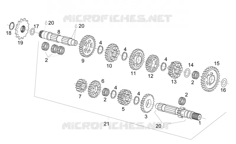 Transmission Aprilia APRILIA-MOTORCYCLES 125 RS 2001  RS 125