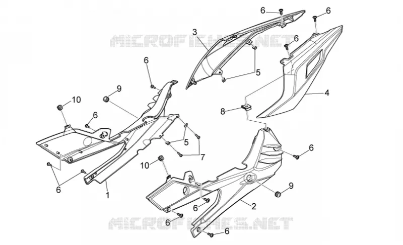Carrosserie posterieure I Aprilia APRILIA-MOTORCYCLES 125 RS 2009  RS 125