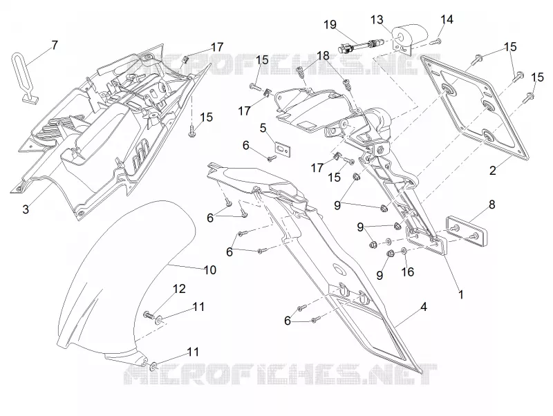 Carrosserie posterieure II Aprilia APRILIA-MOTORCYCLES 125 RS 2008  RS 125
