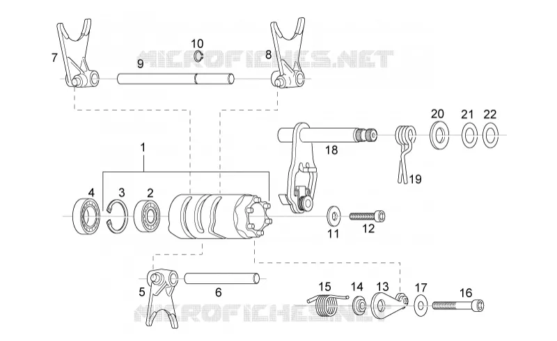Commande bte vit. Aprilia APRILIA-MOTORCYCLES 125 RS 2007  RS 125