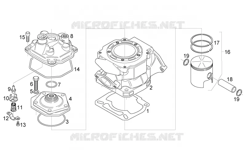 Cylindre - cul - piston Aprilia APRILIA-MOTORCYCLES 125 RS 2006  RS 125