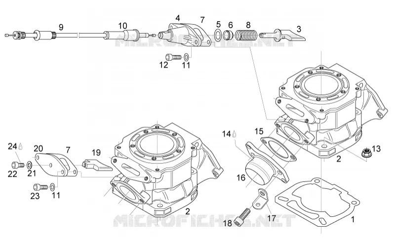 Cylindre - soup échapp. Aprilia APRILIA-MOTORCYCLES 125 RS 2006  RS 125