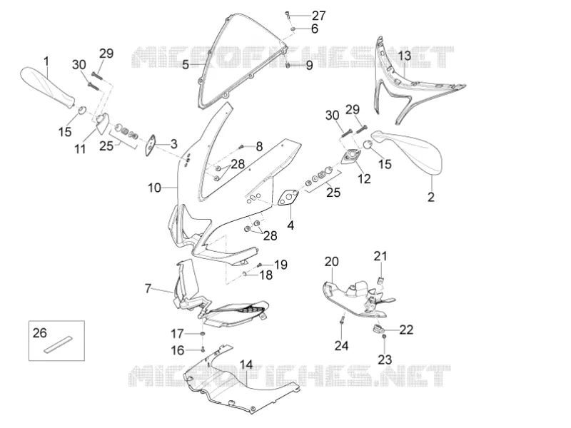Avant carène Aprilia APRILIA-MOTORCYCLES 125 RS4 2012  RS4 125 4T