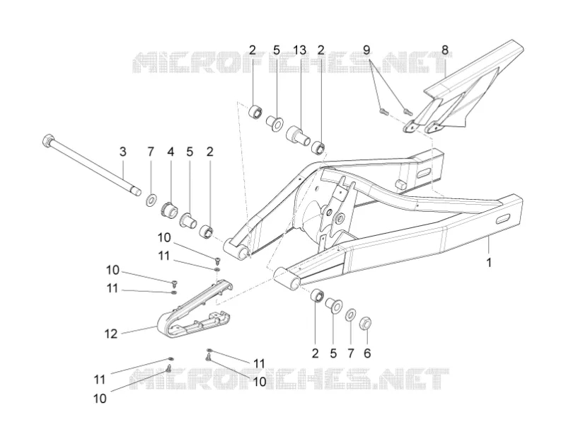 Fourche arriere Aprilia APRILIA-MOTORCYCLES 125 RS4 2013  RS4 125 4T