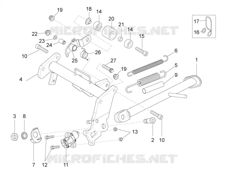 Béquille Aprilia APRILIA-MOTORCYCLES 125 RS4 2014  RS4 125 4T