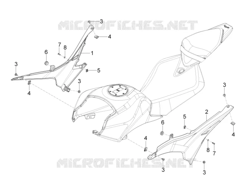 Carrosserie centrale Aprilia APRILIA-MOTORCYCLES 125 RS4 2015  RS4 125 4T