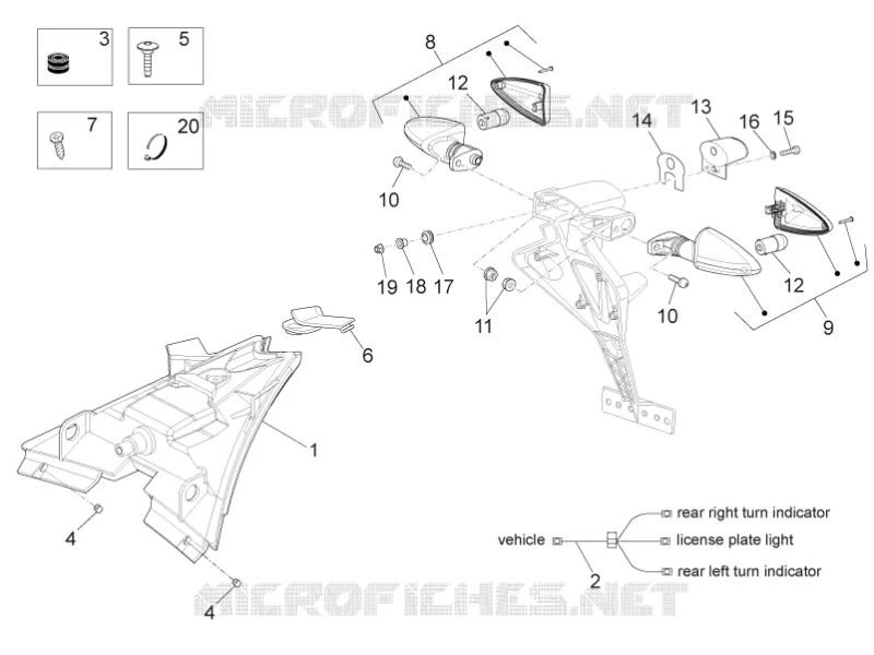 Feux arriere Aprilia APRILIA-MOTORCYCLES 125 RS4 2015  RS4 125 4T