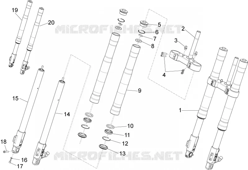 Fourche Av. Ming Xing Aprilia APRILIA-MOTORCYCLES 125 RS4 2015  RS4 125 4T