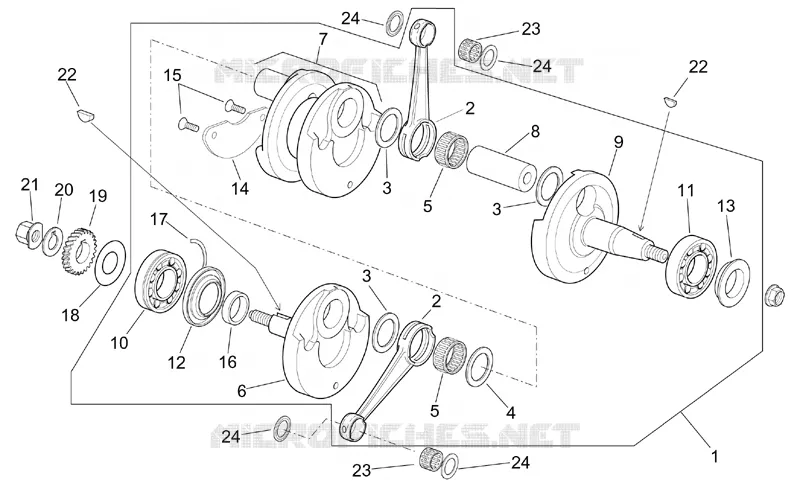 Arbre moteur Aprilia APRILIA-MOTORCYCLES 250 RS 1996  RS 250