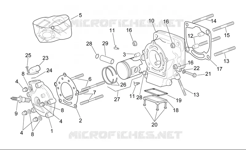 Groupe cylindre horizontale Aprilia APRILIA-MOTORCYCLES 250 RS 1997  RS 250