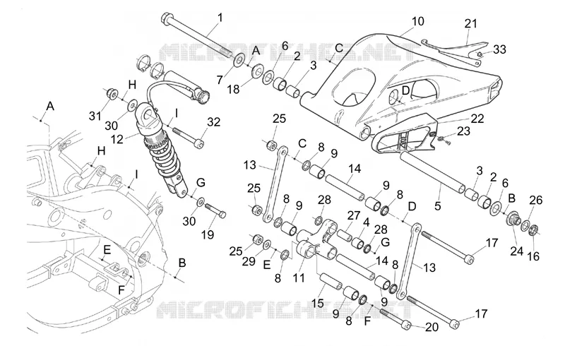 Suspension arriere Aprilia APRILIA-MOTORCYCLES 250 RS 1997  RS 250