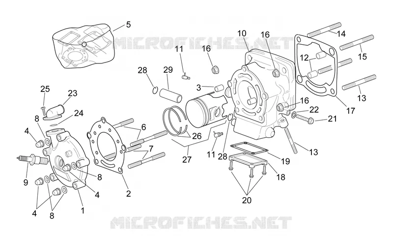 Groupe cylindre horizontale Aprilia APRILIA-MOTORCYCLES 250 RS 2002  RS 250