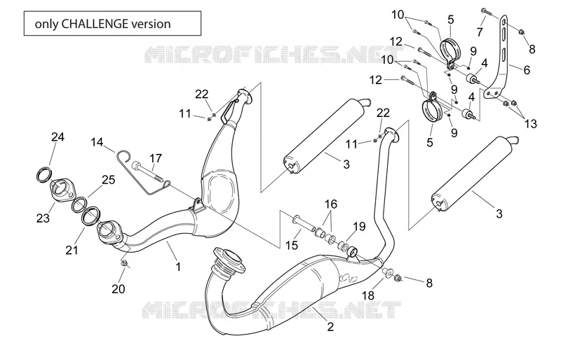 Groupe echappement - Version Challenge Aprilia APRILIA-MOTORCYCLES 250 RS 2003  RS 250