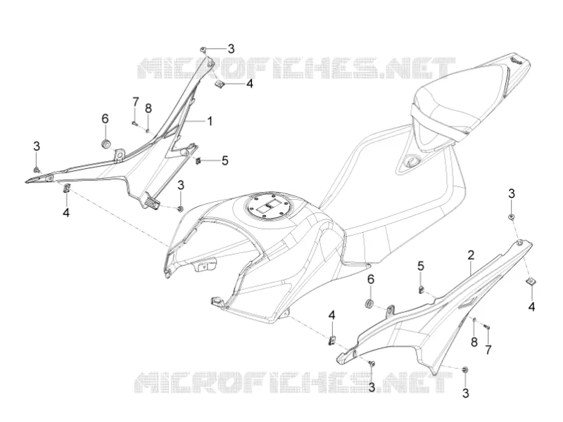 Carrosserie centrale Aprilia APRILIA-MOTORCYCLES 50 RS4 2012  RS4 50 2T