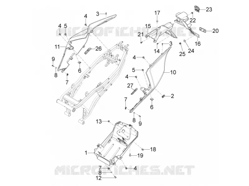 Carrosserie posterieure Aprilia APRILIA-MOTORCYCLES 50 RS4 2013  RS4 50 2T