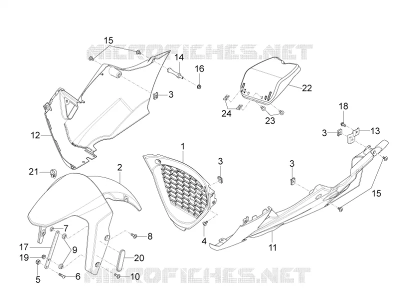 Garde-boue Av.-Embasement Aprilia APRILIA-MOTORCYCLES 50 RS4 2012  RS4 50 2T