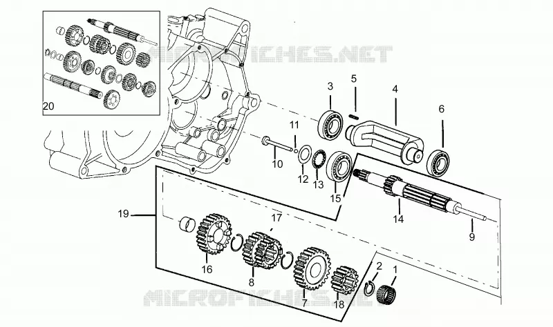 Arbre primaire Aprilia APRILIA-MOTORCYCLES 50 RS 1994  RS 50
