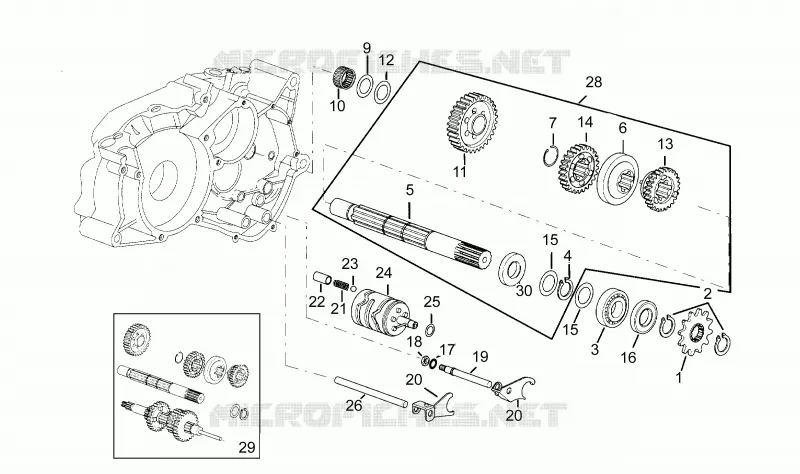 Arbre secondaire Aprilia APRILIA-MOTORCYCLES 50 RS 1994  RS 50