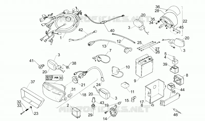 Circuit electrique Aprilia APRILIA-MOTORCYCLES 50 RS 1994  RS 50